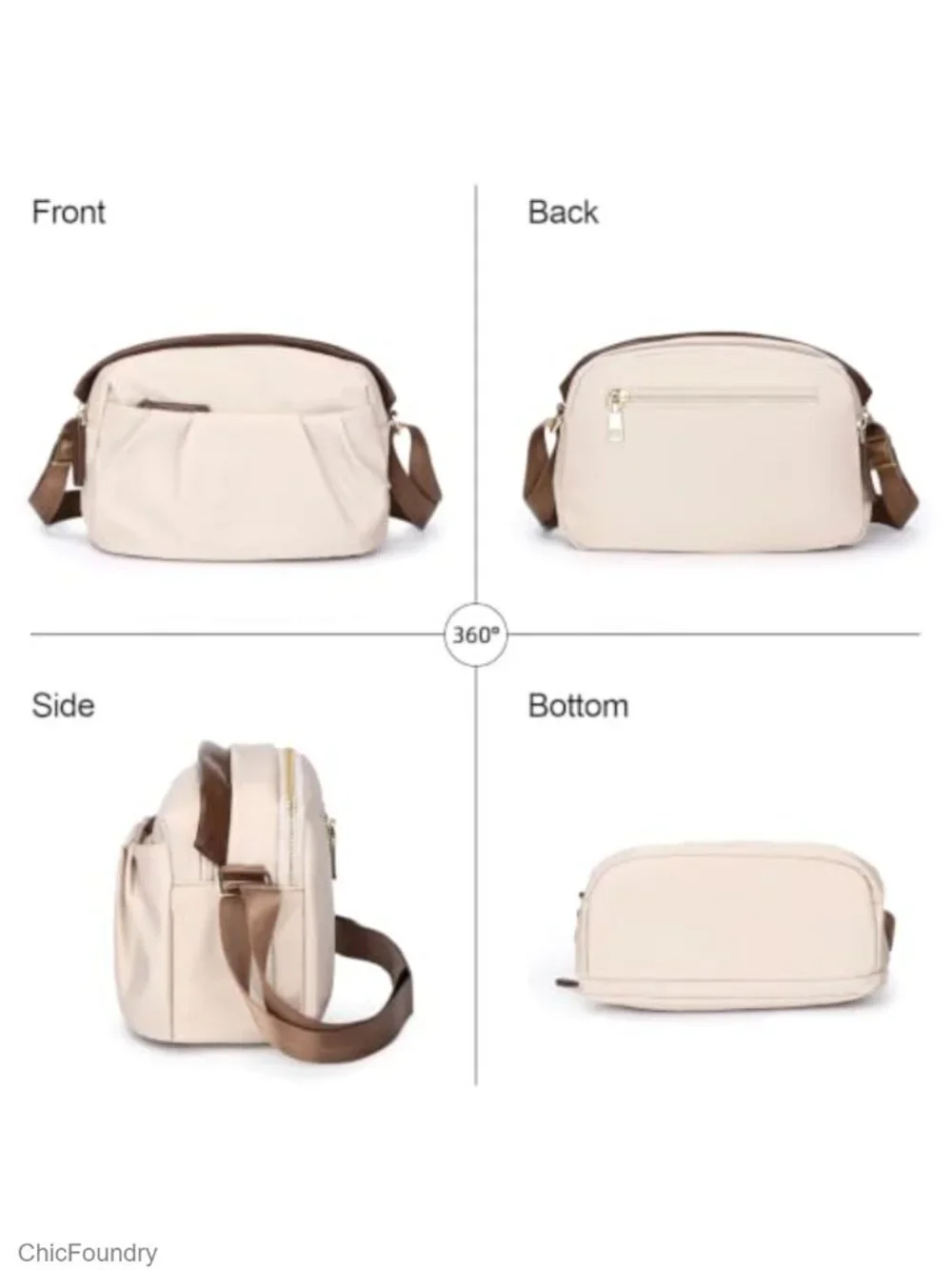 Women's Small Multi-Pocket Nylon Crossbody Bag